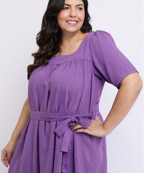 vestido longo plus size com manga