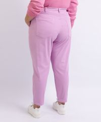 Calca-de-Sarja-Mindset-Feminina-Plus-Size-Mom-Cintura-Alta-com-Bolsos-Rosa-9955613-Rosa_2