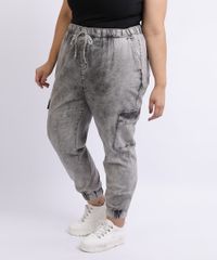 Calca-Jeans-Feminina-Mindset-Plus-Size-Jogger-Marmorizada-Cintura-Alta-com-Bolsos-Preta-9955614-Preto_1