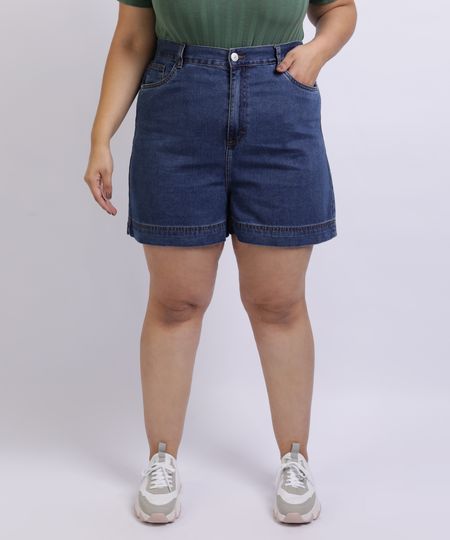 Short-Jeans-Feminino-Mindset-Plus-Size-Reto-Cintura-Alta-com-Bolsos-Azul-Escuro-9955615-Azul_Escuro_1