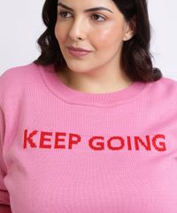 Sueter-Feminino-em-Trico-Mindset-Plus-Size--Keep-Going--Rosa-9955911-Rosa_4