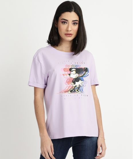 Blusa-Feminina-Minnie-Mouse-Manga-Curta-Decote-Redondo-Lilas-9953063-Lilas_1