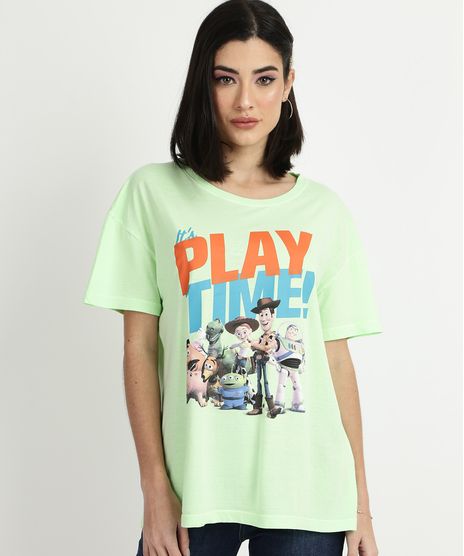 Blusa-Feminina-Toy-Story---Play-Time--Manga-Curta-Decote-Redondo-Verde-9953068-Verde_1