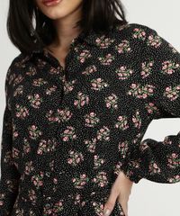 Vestido-Chemise-Feminino-Estampado-Floral-Manga-Longa-Gola-Esporte-Preto-9893778-Preto_4