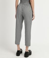Calca-Feminina-Estampada-Pied-de-Poule-Carrot-Alfaiatada-Cintura-Alta-Preta-9898210-Preto_2