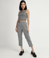 Calca-Feminina-Estampada-Pied-de-Poule-Carrot-Alfaiatada-Cintura-Alta-Preta-9898210-Preto_3