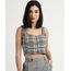 Regata-Feminina-Cropped-Estampada-Xadrez-com-Ziper-Amarelo-Claro-9953421-Amarelo_Claro_1