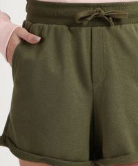 Short-de-Moletom-Feminino-Basico-Cintura-Alta-com-Barra-Dobrada-Verde-Escuro-9950156-Verde_Escuro_4
