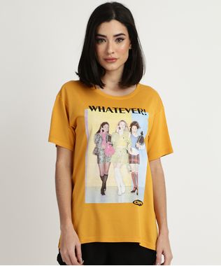 Blusa-Feminina-as-Patricinhas-de-Beverly-Hills--Whatever--Manga-Curta-Decote-Redondo-Amarela-9953062-Amarelo_1