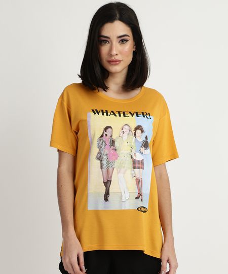 Blusa-Feminina-as-Patricinhas-de-Beverly-Hills--Whatever--Manga-Curta-Decote-Redondo-Amarela-9953062-Amarelo_1