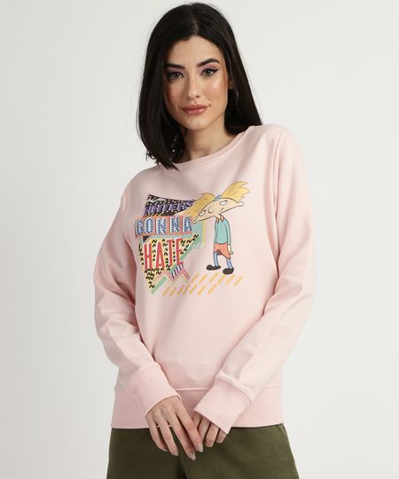 Blusao-de-Moletom-Feminino-Hey-Arnold--Rosa-9957149-Rosa_1