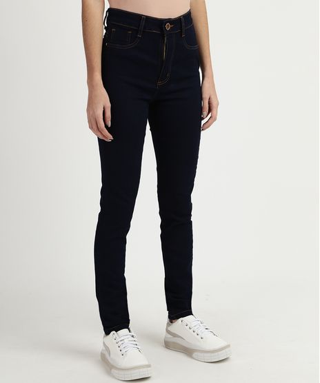 Calca-Jeans-Feminina-Sawary-Super-Skinny-Cintura-Alta-com-Cinta--Azul-Marinho-9963068-Azul_Marinho_1