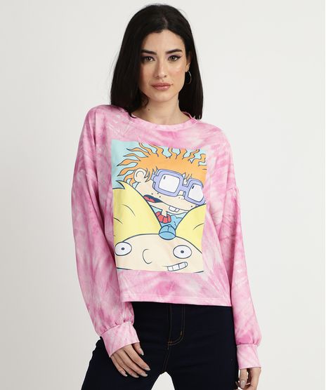 Blusao-de-Moletom-Feminino-Rugrats-Os-Anjinhos-Estampado-Tie-Dye-Rosa-9957270-Rosa_1