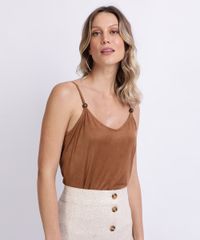 Regata-Feminina-de-Suede-Alcas-Finas-Decote-Redondo-Marrom-Claro-9949430-Marrom_Claro_1