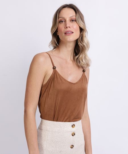 Regata-Feminina-de-Suede-Alcas-Finas-Decote-Redondo-Marrom-Claro-9949430-Marrom_Claro_1