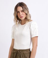 Blusa-Feminina-Canelada-Manga-Curta-com-Perolas-Decote-Redondo-Off-White-9943239-Off_White_1