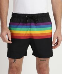 Short-Masculino-Pride-Estampado-Listrado-Arco-Iris--Preto-9959889-Preto_1
