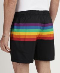 Short-Masculino-Pride-Estampado-Listrado-Arco-Iris--Preto-9959889-Preto_2