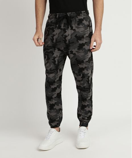 Calca-Masculina-Jogger-Estampada-Camuflada-em-Moletom--Cinza-9905179-Cinza_1