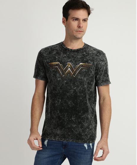 Camiseta-Masculina-Estampada-Marmorizada-Mulher-Maravilha-Manga-Curta-Gola-Careca-Chumbo-9944524-Chumbo_1