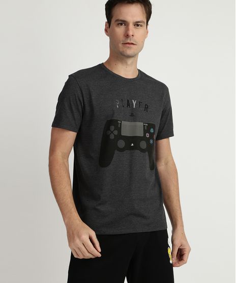 Camiseta-Masculina--Player--Controle-de-Video-Game-Manga-Curta-Gola-Careca-Cinza-9949445-Cinza_1