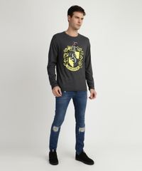 Camiseta-Masculina--Hufflepuff--Harry-Potter-Manga-Longa-Gola-Careca-Cinza-9957540-Cinza_3