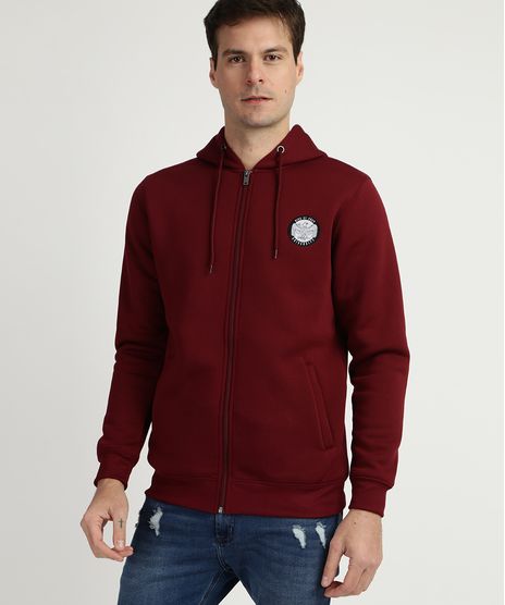 Blusao-de-Moletom-Masculino-com-Capuz-e-Ziper-Vermelho-9781709-Vermelho_1
