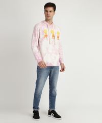 Blusao-de-Moletom-Masculino-Lisa-Simpson-Estampado-Tie-Dye-com-Capuz-e-Bolso-Canguru-Rosa-9954607-Rosa_3