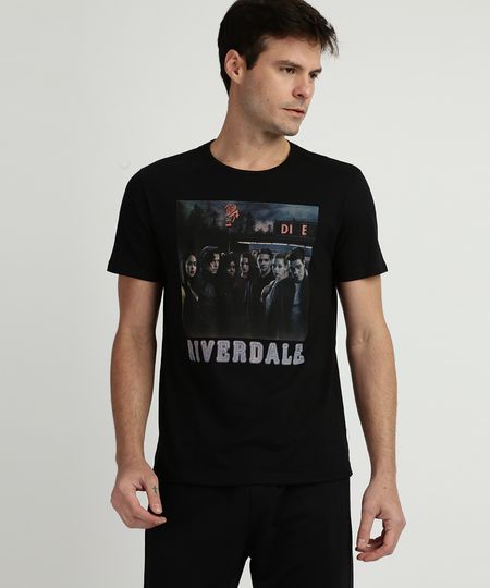 Camiseta-Masculina--Riverdale--Manga-Curta-Gola-Careca-Preta-9956612-Preto_1
