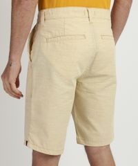 Bermuda-de-Sarja-Texturizada-Masculina-Chino-Reta-com-Bolsos-Amarelo-Claro-9953584-Amarelo_Claro_2