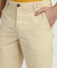 Bermuda-de-Sarja-Texturizada-Masculina-Chino-Reta-com-Bolsos-Amarelo-Claro-9953584-Amarelo_Claro_4