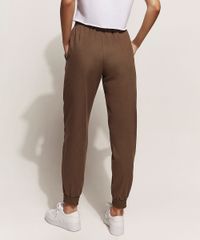 Calca-Feminina-de-Sarja-Jogger-Cintura-Alta-Marrom-9960926-Marrom_5