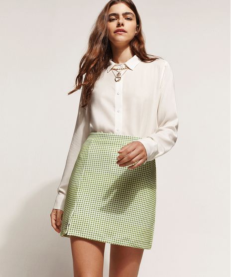 Saia-Feminina-Curta-Estampada-Vichy-Verde-9960294-Verde_1