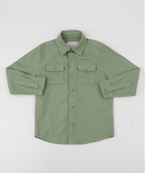 Camisa-de-Sarja-Infantil-Estampada-Com-Bolsos-Verde-Claro-9808456-Verde_Claro_1