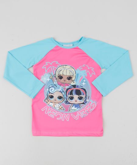Blusa-de-Praia-Infantil-LOL-Surprise-Manga-Longa-Raglan-com-Protecao-UV50--Azul-Claro-9942596-Azul_Claro_1