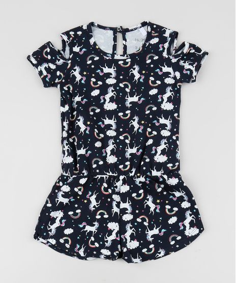 Macaquinho-Infantil-Open-Shoulder-Estampado-de-Unicornios-Manga-Curta-Azul-Marinho-9952878-Azul_Marinho_1