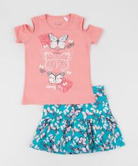 Conjunto-Infantil-de-Blusa-Open-Shoulder-Manga-Curta-Rosa---Saia-Estampada-Azul-9954816-Azul_1