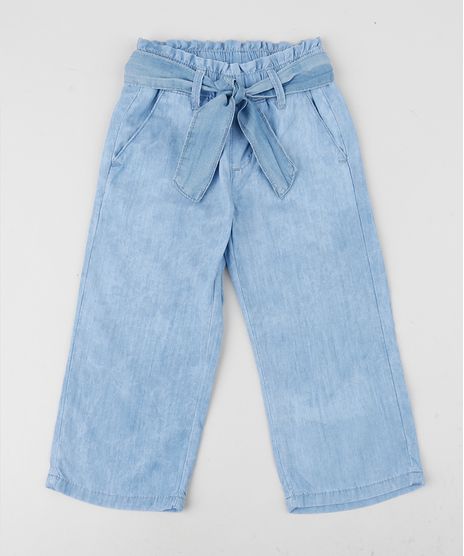 Calca-Jeans-Feminina-Clochard-com-Faixa-para-Amarrar-e-Bolsos-Azul-Medio-9958721-Azul_Medio_1
