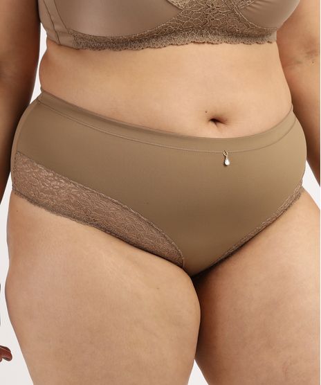 Calcinha-Feminina-Dilady-Plus-Size-Cintura-Alta-em-Microfibra-com-Renda-Marrom-9961548-Marrom_1