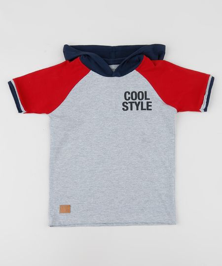 Camiseta-Infantil--Cool-Style--com-Capuz-Manga-Curta-Raglan-Gola-Careca-Cinza-Mescla-Claro-9908216-Cinza_Mescla_Claro_1 Camiseta-Infantil--Cool-Style--com-Capuz-Manga-Curta-Raglan-Gola-Careca-Cinza-Mescla-Claro-9908216-Cinza_Mescla_Claro_1