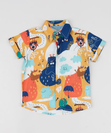 Camisa-Infantil-Estampada-de-Monstros-Manga-Curta-Multicor-9954869-Multicor_1 Camisa-Infantil-Estampada-de-Monstros-Manga-Curta-Multicor-9954869-Multicor_1