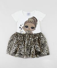 Vestido-Infantil-LOL-Surprise-Manga-Curta-Estampado-Animal-Print-de-Onca-Off-White-9958215-Off_White_1