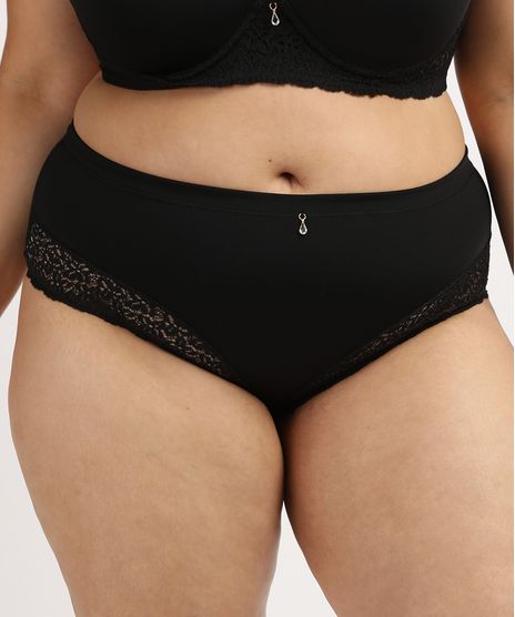 Calcinha-Feminina-Dilady-Plus-Size-Cintura-Alta-Microfibra-com-Renda-e-Pingente-Preta-9961548-Preto_1
