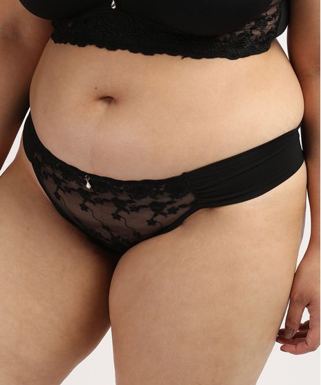 Calcinha-Feminina-Dilady-Plus-Size-Fio-Duplo-Microfibra-com-Tule-Preta-9961554-Preto_1