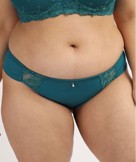 Calcinha-Feminina-Dilady-Plus-Size-Biquini-em-Microfibra-com-Renda-Verde-Escuro-9961555-Verde_Escuro_1