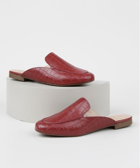 Mule-Feminino-Via-Uno-Textura-Croco-Vinho-9964830-Vinho_1