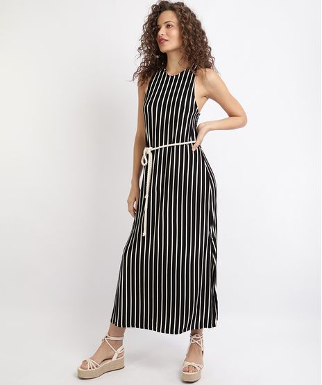 Vestido-Feminino-Listrado-Decote-Nadador-com-Cinto-Preto-9952971-Preto_1