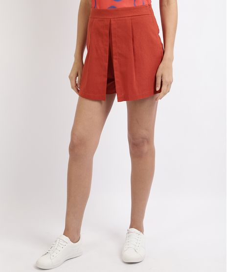 Short-Saia-com-Linho-Feminino-com-Bolsos-Cintura-Alta-Laranja-Escuro-9943557-Laranja_Escuro_1