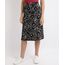 Saia-Feminina-Midi-Estampada-de-Folhagem-Preta-9946259-Preto_1