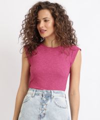 Blusa-Feminina-Basica-Canelada-Sem-Manga-Decote-Redondo-Rosa-9959378-Rosa_1